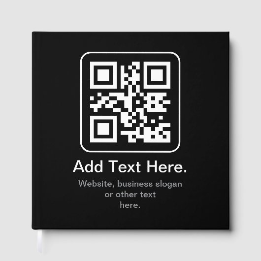 Moderner scannbarer QR-Code | Schwarz Weiß & Grau Gästebuch (Vorderseite)