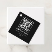Moderner scannbarer QR-Code | Schwarz Weiß & Grau Geschenkanhänger (Beispiel)