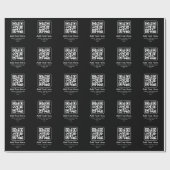 Moderner scannbarer QR-Code | Schwarz Weiß & Grau Geschenkpapier (Flach)