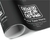 Moderner scannbarer QR-Code | Schwarz Weiß & Grau Geschenkpapier (Rolleneckpunkt)
