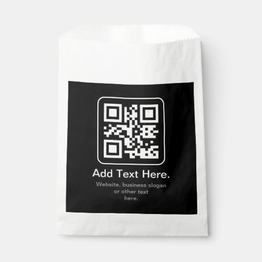 Moderner scannbarer QR-Code | Schwarz Weiß & Grau Geschenktütchen (Vorderseite)