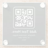 Moderner scannbarer QR-Code | Schwarz Weiß & Grau Glasuntersetzer (Rückseite)