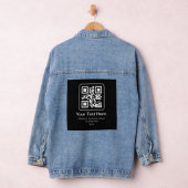 Moderner scannbarer QR-Code | Schwarz Weiß & Grau Jeansjacke (Hangar)