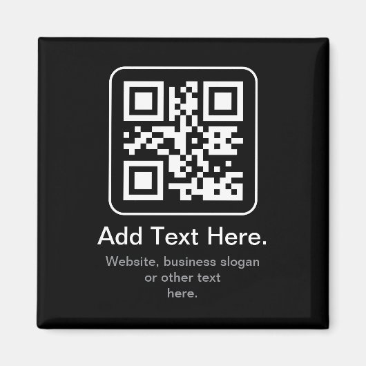 Moderner scannbarer QR-Code | Schwarz Weiß & Grau Magnet (Vorne)