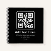 Moderner scannbarer QR-Code | Schwarz Weiß & Grau Notizblock (Vorderseite)