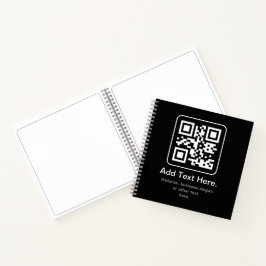Moderner scannbarer QR-Code | Schwarz Weiß & Grau Notizblock
