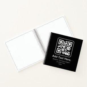 Moderner scannbarer QR-Code   Schwarz Weiß & Grau Notizblock