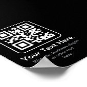 Moderner scannbarer QR-Code | Schwarz Weiß & Grau Poster (Ecke)