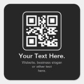 Moderner scannbarer QR-Code | Schwarz Weiß & Grau Quadratischer Aufkleber (Vorderseite)