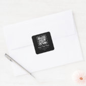 Moderner scannbarer QR-Code | Schwarz Weiß & Grau Quadratischer Aufkleber (Umschlag)