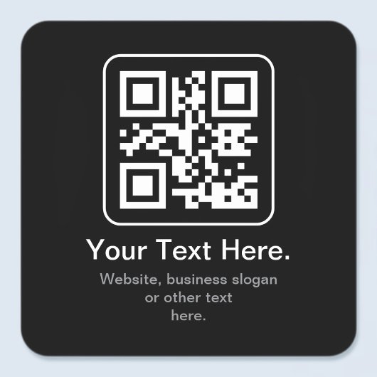 Moderner scannbarer QR-Code | Schwarz Weiß & Grau Quadratischer Aufkleber