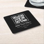 Moderner scannbarer QR-Code | Schwarz Weiß & Grau Rechteckiger Pappuntersetzer (angewinkelt)