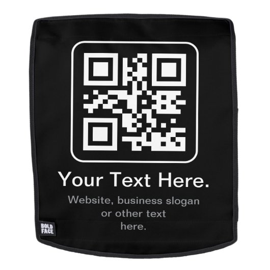 Moderner scannbarer QR-Code | Schwarz Weiß & Grau Rucksack (Abnehmbare Front)