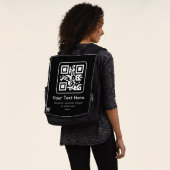 Moderner scannbarer QR-Code | Schwarz Weiß & Grau Rucksack (Ausgewaschen)