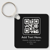 Moderner scannbarer QR-Code | Schwarz Weiß & Grau Schlüsselanhänger (Vorderseite)