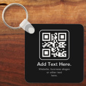 Moderner scannbarer QR-Code | Schwarz Weiß & Grau Schlüsselanhänger (Vorderseite)