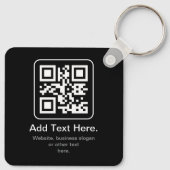Moderner scannbarer QR-Code | Schwarz Weiß & Grau Schlüsselanhänger (Rückseite)