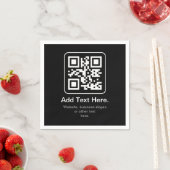 Moderner scannbarer QR-Code | Schwarz Weiß & Grau Serviette (Beispiel)
