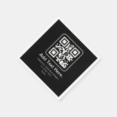 Moderner scannbarer QR-Code | Schwarz Weiß & Grau Serviette (Ecke)