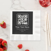 Moderner scannbarer QR-Code | Schwarz Weiß & Grau Serviette (Beispiel)