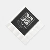 Moderner scannbarer QR-Code | Schwarz Weiß & Grau Serviette (Ecke)