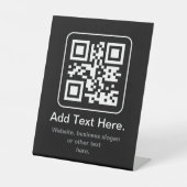 Moderner scannbarer QR-Code | Schwarz Weiß & Grau Sockelschild (Vorderseite)