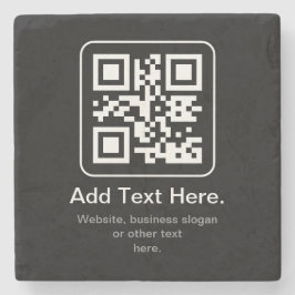 Moderner scannbarer QR-Code | Schwarz Weiß & Grau Steinuntersetzer