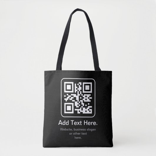 Moderner scannbarer QR-Code | Schwarz Weiß & Grau Tasche (Vorderseite)