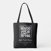 Moderner scannbarer QR-Code | Schwarz Weiß & Grau Tasche (Rückseite)