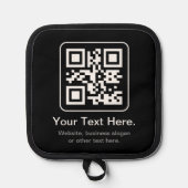 Moderner scannbarer QR-Code | Schwarz Weiß & Grau Topflappen (Vorderseite)