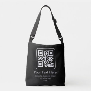 Moderner scannbarer QR-Code   Schwarz Weiß & Grau Tragetaschen Mit Langen Trägern