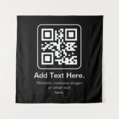 Moderner scannbarer QR-Code | Schwarz Weiß & Grau Wandteppich (Vorderseite (Horizontal))