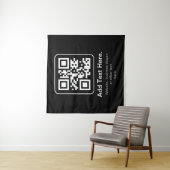Moderner scannbarer QR-Code | Schwarz Weiß & Grau Wandteppich (Beispiel)