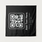 Moderner scannbarer QR-Code | Schwarz Weiß & Grau Wandteppich (Vorderseite)