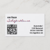 Moderner Schäferhund Visitenkarte (Rückseite)