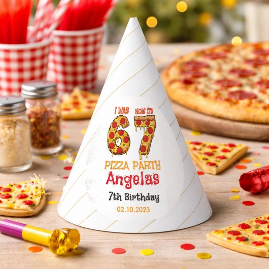 Moderner Scheiben Scheibenjunge Sechs Sieben Gebur Partyhütchen