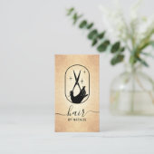 Moderner Schere & Hand Logo Friseur Salon Gold Visitenkarte (Stehend Vorderseite)