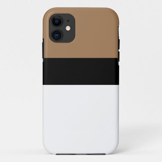 Moderner schick weißer schwarzer Mocha Brauner Far Case-Mate iPhone Hülle (Rückseite)