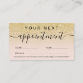 Moderner schicke Glitzer rot ombre beruflich Terminkarte (Vorderseite)