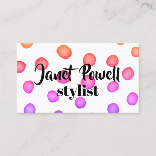 Moderner schicke Maler dotiert Visitenkarten Visitenkarte (Vorderseite)