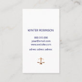 Moderner, schicker Anwalt am Gesetz Mitternacht bl Visitenkarte (Rückseite)