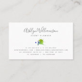 Moderner, schicker Aquarellblau & Aqua Spritzer Visitenkarte (Rückseite)