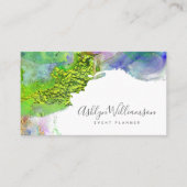 Moderner, schicker Aquarellblau & Aqua Spritzer Visitenkarte (Vorderseite)