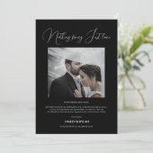 Moderner schicker Empfang nur Hochzeit Black Einladung (Stehend Vorderseite)