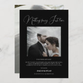 Moderner schicker Empfang nur Hochzeit Black Einladung (Vorne/Hinten)