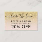 Moderner, schicker Glitzer Rote Ober beruflich Empfehlungskarte (Vorderseite)