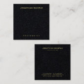 Moderner schicker Gold Text Elegant Einfaches Prem Quadratische Visitenkarte (Vorne/Hinten)