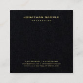 Moderner schicker Gold Text Elegant Einfaches Prem Quadratische Visitenkarte (Rückseite)
