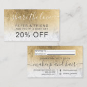 Moderner schicker Goldfolie Marmor ombre beruflich Empfehlungskarte (Vorne/Hinten)