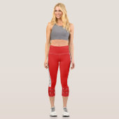 Moderner, schicker Golftext rot Capri Leggings (Vorderseite)
